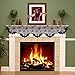 FunisFun Halloween Lace Fireplace Mantle Scarf Cover, Black Cloth Spider Web Bats Runner Door Window Curtain Kitchen Decorations Gothic Festival Party Decor, 20 x 80 Inch