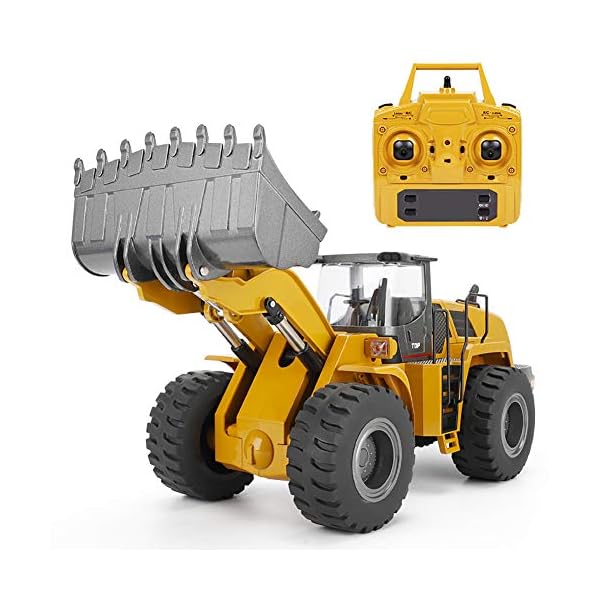 W&HH RC Bagger,Rc Radlader Bagger 1:14,10 Kanal Ferngesteuerter Bagger Kettenbagger Spielzeug Für 6-15 Kinder Geschenk