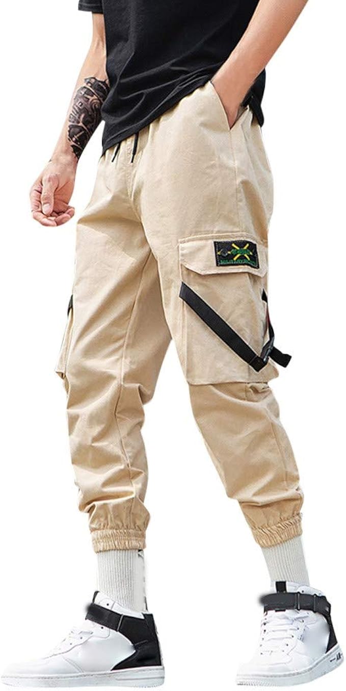 Men's Tactical Jogger Pant Casual Elastic Waist Harem Cargo Sport