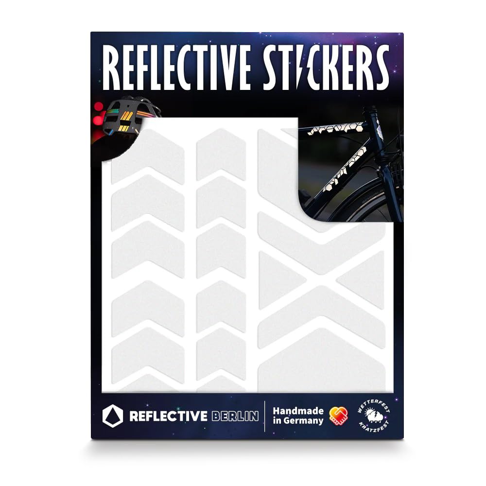 Reflective Berlin Unisex - Adult Shapes Reflective Stickers, Chev White, One Size