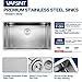 VAPSINT Commercial Durable Real 30 Inch Farmhouse Handmade Stainless Steel 18 Gauge Undermount Single Bowl Stainless Steel Kitchen Sinks, Satin Kitchen Sink with Strainers and Grid