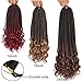 3S Wavy Ends Box Braids Crochet Braiding Hair Extensions Ombre Brown Synthetic Goddess Box Braids With Free Curly End Crochet Braids For Woman Girls 22strands/pack (18inch,T27)