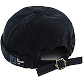Men Hats Docker Cap Hats Beanie Sailor Cap Worker Hat Rolled Cuff Retro Brimless Hat with Adjustable