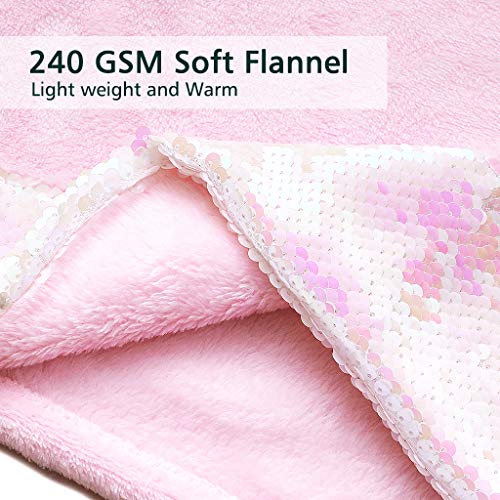 Bonzy Home Kids Mermaid Tail Blanket for Girls, Plush Soft Flannel