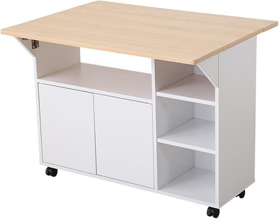 Amazon おしゃれでシンプルなキッチンワゴン キャスター付きキッチンカウンター ナチュラル 台所収納 キッチン収納 快適生活百貨店 おしゃれ着洗剤