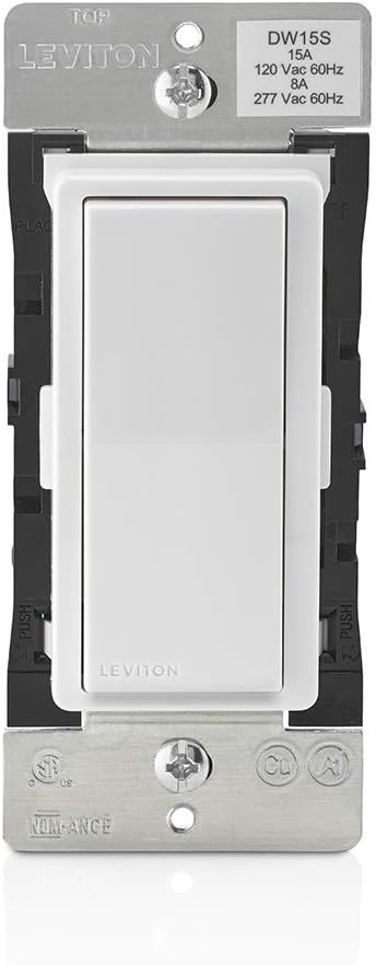 Leviton DW15S-1BZ Decora Smart Wi-Fi 15A Universal LED/Incandescent Switch, Works with  Alexa, No Hub Required, White - - 