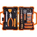 RockBirds Household Hand Tool Kit with Plastic Tool box, Orange, 47-Piece