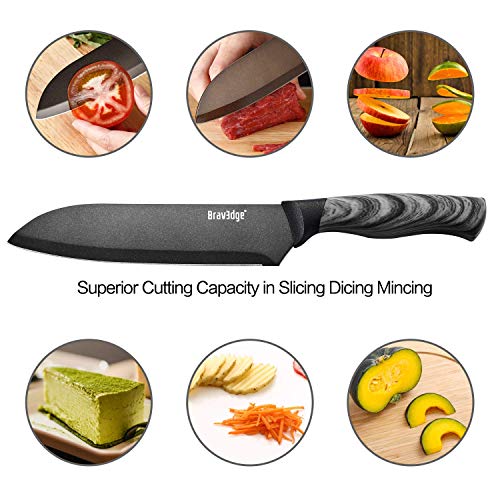 image for Bravedge Kitchen Knife Chef Knife Versatile Cooking Santoku Knife with