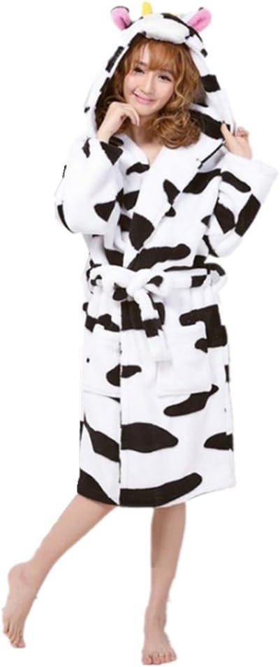 Women Girl Bathrobe Towel Hooded Robe Dressing Gown Novelty Plush Animal Cosplay Costume Sleepwear Housecoat Present