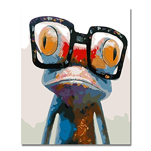 BOSHUN Malen nach Zahlen DIY Ölgemälde für Kinder Erwachsene Anfänger- Netter Frosch 16x20 Zoll Leinwanddruck Wandkunst…