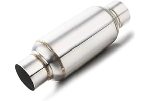 LCGP 2.5'' Inlet & Outlet Universal Muffler, 11.5'' Overall Length Stainless Steel Resonator