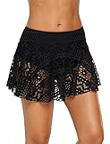 ACKKIA Women's Lace Crochet Skirted Bikini Bottom Swimsuit Short Skort Swimdress
