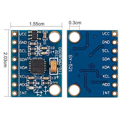WayinTop 3pcs GY-521 MPU-6050 3 Axis Gyroscope and 3 Axis Accelerometer 6DOF Sensor Module 16 Bit AD Converter Data Output IIC I2C for Arduino - Thumbnail 2