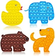 Abesee 4 Pack Rainbow Pop Fidget Toys, Its Poppers Bubble with Pop Sound Sensory Fidget Toy Tie Dye Unicorn Di