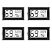 LinkDm 4 Pack Black Mini Digital Electronic Temperature Humidity Meters Gauge Indoor Thermometer Hygrometer LCD Display Fahrenheit (℉) for Humidors, Greenhouse, Garden, Cellar, Fridge, Closet