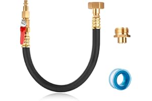 YELUN RV Winterize Blowout Adapter with Shut Off Valve, RV Winterizing Kit 12"Hose Air Compressor Quick Connect Blow Out Fitting Plug for Motorhome, Boat, Camper, Travel Trailer