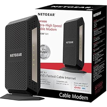NETGEAR CM1000 DOCSIS 3.1 Ultra-High Speed Cable Modem. Max download speeds of 1.0 Gbps – certified for XFINITY by Comcast and Cox (CM1000)