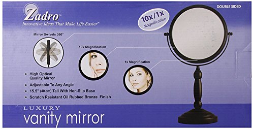 Zadro 9-Inch Two-Sided Swivel Vanity Mirror - 10x & 1x Magnification, Oil-Rubbed Bronze Finish - View #9