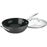 Cuisinart GG26-30H GreenGourmet Hard-Anodized Nonstick Stir-Fry Wok with Glass Cover 12-Inch