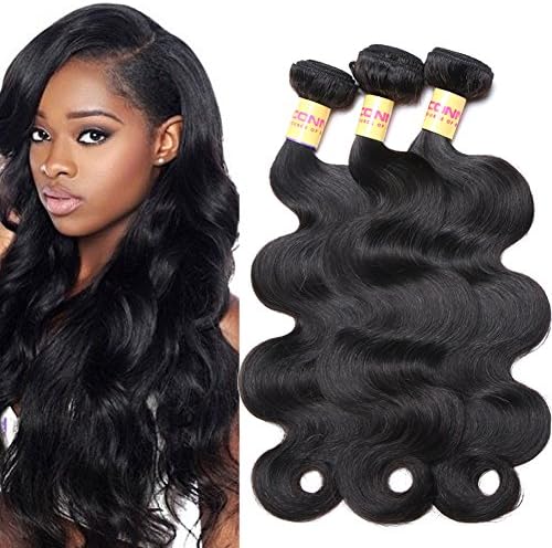 Connie 8A Brazilian Virgin Hair 3 Bundles Unprocessed Brazilian Body Wave With Human Hair Bundles Natural Black Total 300g