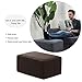 Hokway Stretch Ottoman Cover Large Square Footstool Slipcover Jacquard Stool Slipcovers Furniture Protector with Elastic Bottom in Living Room(Chocolate),Oversize