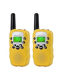 Proster Walkie Talkies Nueva versión T-388 LCD 22 canales Radio inalámbrica de dos vías Walky Talky de largo alcance para supermercados Centros comerciales Festivales (amarillo)