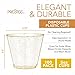 Glitter Disposable Cups | 5 oz. 100 Pack | Clear Plastic Cups | Gold Glitter Plastic Party Cups | Disposable Plastic Wine Glasses for Parties | Plastic Cocktail Glasses | Wedding Holiday Tumblers