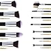 Makeup Brushes Set, S'agapo 12pcs Professional Synthetic Foundation Powder Blending Blush Concealer Eye Shadows Cosmetic Brushes Kit (Silver Black)