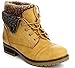 Refresh Wynne-01 Women's Combat Style Lace Up Ankle Bootie,Tan,8.5