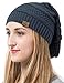 Tough Headwear Slouchy Beanie Hats for Women, Oversized Mens Beanie Hat, Knitted Beanie, Running Gear for Men,Womens Fall Hat Dark Gray