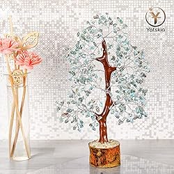 YATSKIA Larimar Gemstone Tree Feng Shui Bonsai for