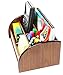 Cherry Brown Wooden Office Desk Organizer with 1 Paper/CD/DVD Rack and 4 Storage Compartments for Office Supplies and Desk Accessories - for Use on Desktop|Table|Counter in Kitchen Or Work Space
