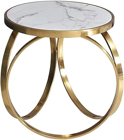 Olltt White Marble Coffee Table Creative Side Table Simple Tea Table Snack Table For Living Room Office Furniture Amazon Co Uk Kitchen Home