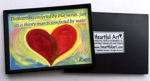 The heart is comforted by true words 2x3 Rumi magnet - Heartful Art by Raphaella Vaisseau
