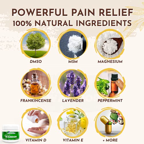Pain Warrior 100 Natural Pain Relief Cream with DMSO MSM Magnesium
