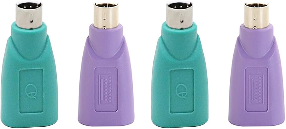 Sarini 4x PS/2 to USB A Adapter Male to Female Keyboard Mouse Converter 4.3cm