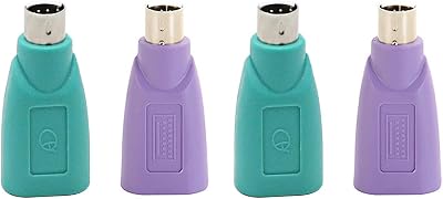 Sarini 4x PS/2 to USB A Adapter Male to Female Keyboard Mouse Converter 4.3cm