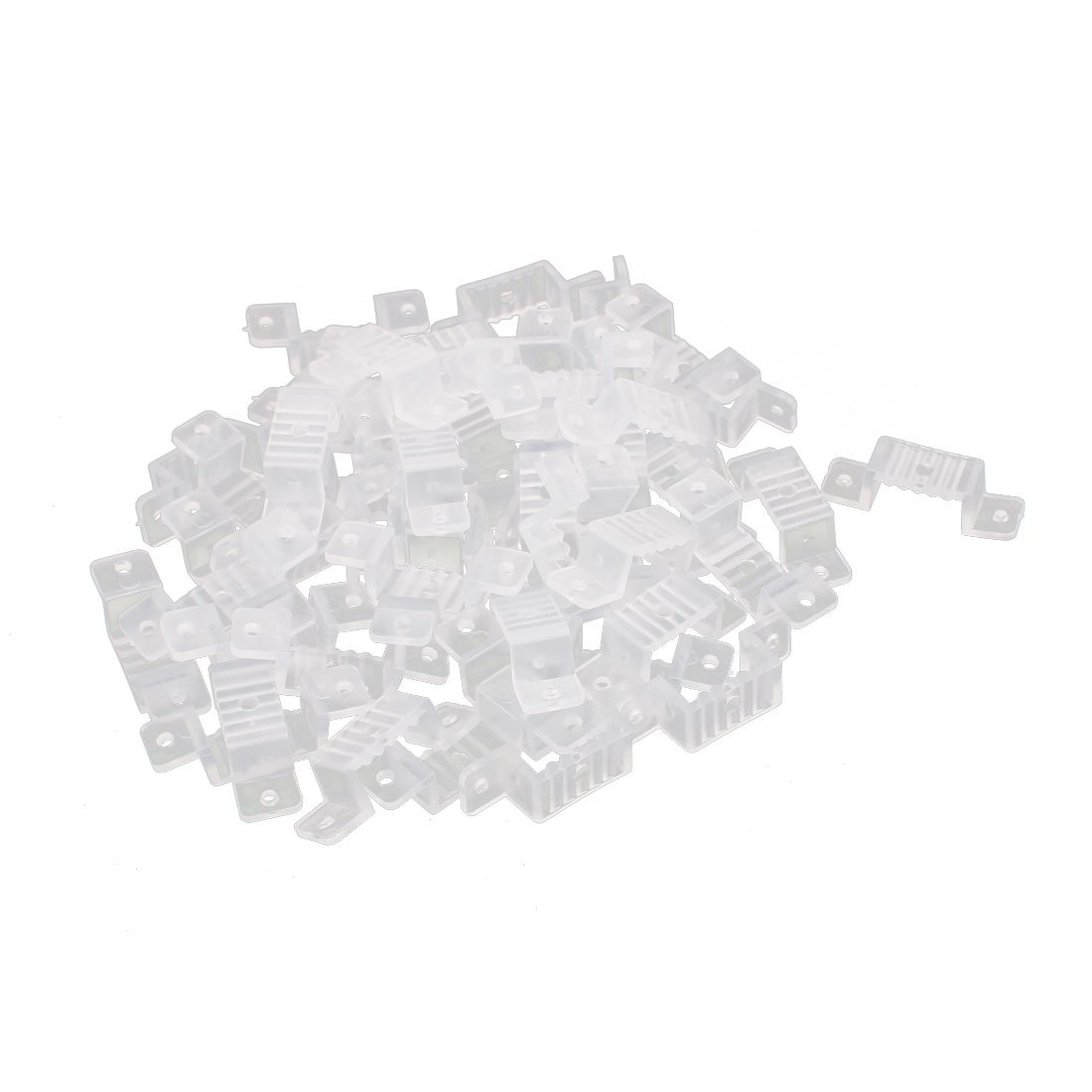 sourcingmap 16mm x 8mm Plastic LED Fixing Mounting Bracket Clear 50pcs