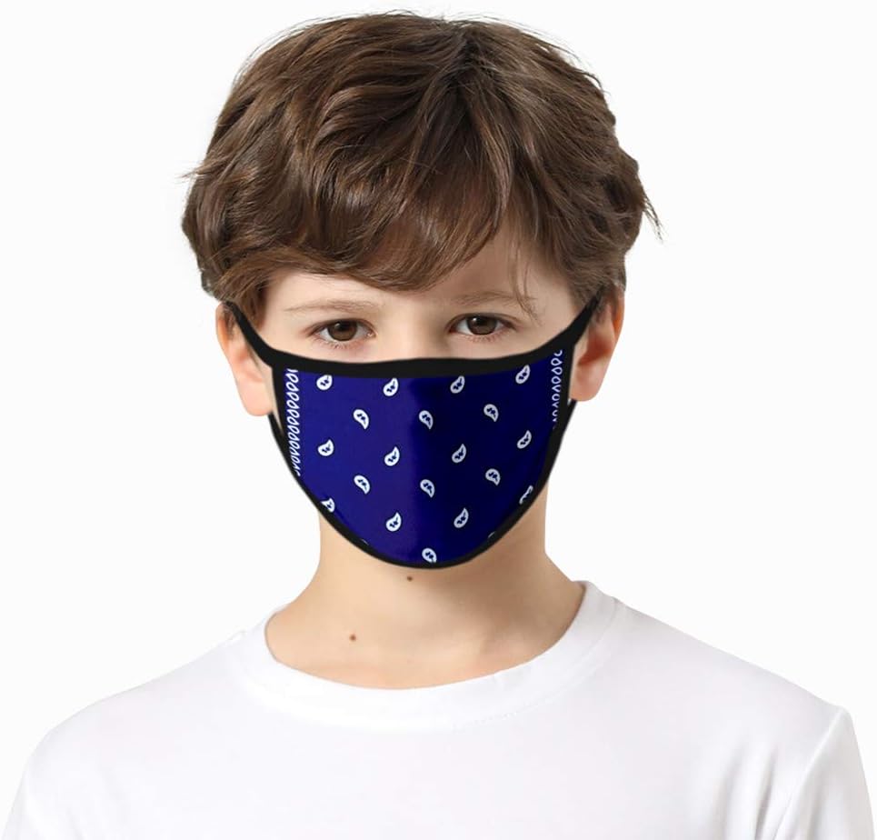 Pollyhb Unisex Mouth Cover Guard Ice Silk Anti Dust Face Shield Adult Child Reusable Protective Facial Cover for Cycling Camping Travel (Children, Dark Blue)