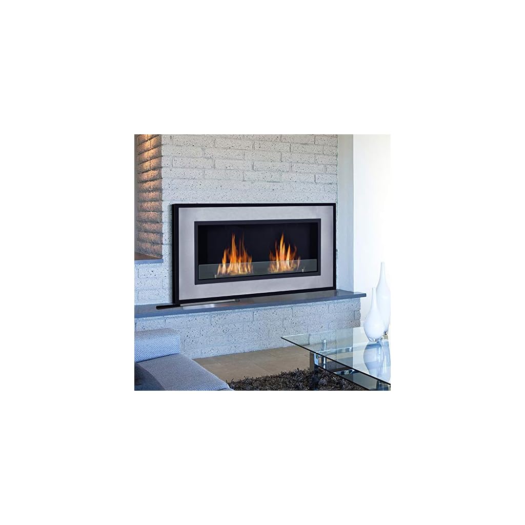 Chimenea de bioetanol empotrable de pared de 47 pulgadas, calentador de