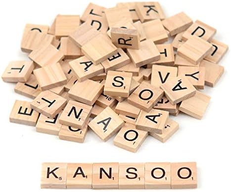 Kansoo 200pcs DIY Rustic Wooden Craft 26 Alphabets Letters A-Z Home Decoration Accessories Decor Table Scatter,Wood Color