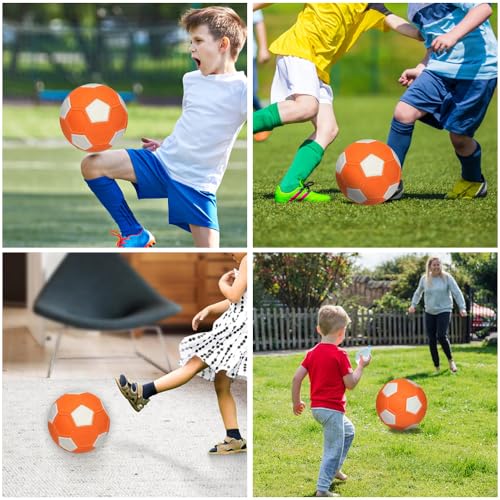 SKIKHN Balón de Fútbol Curvo, Balon Futbol con Curvas y Efectos, Pelota de Football de Goma EVA, Fútbols de Softbol, para Entrenamiento De Football, Naranja