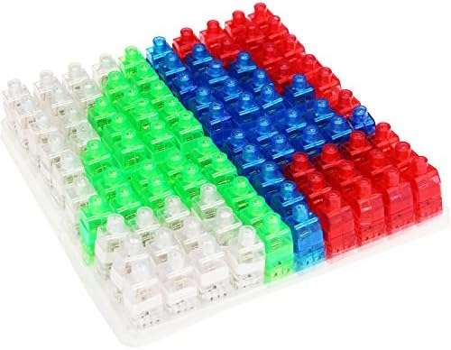 Midafon 100 Pieces Bright LED Finger Flashlights Lamps Light up Toys Party Favors Assorted Color