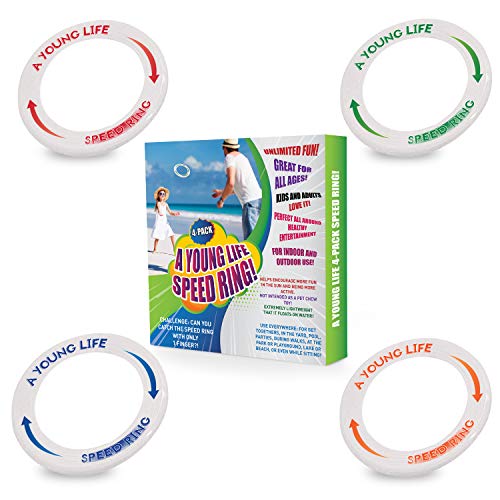 Cool Frisbees for Kids Toys Bulk [4 Pack Set] – Glow in The Dark Frisbee Rings – Light Flying Disc Floats On Water – Best for Outdoor Fun & Family Games, Golf Discs, Stocking Stuffers! - Made in USA - Thumbnail 2