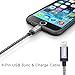 AXELECT Data Sync Braided Cable for iPhone 6 6 Plus 5S 5C 5, iPad Air, iPad 4th Gen, iPad Mini, iPad Mini with Retina Display, iPod Touch 5th Gene and iPod Nano 7th Gen - Grey