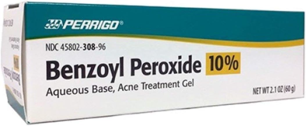 Perrigo 10% Benzoyl Peroxide Acne Treatment Gel 2.1 oz (Pack of 3)