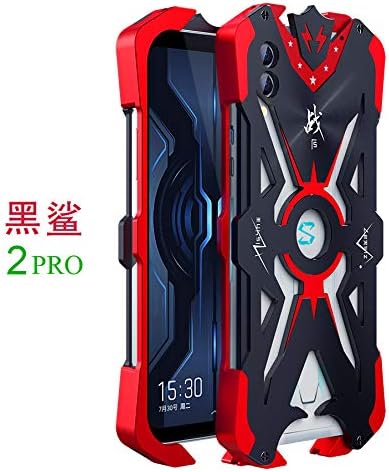 HATA Black Shark 2 Pro Metal Case, Black Shark 2 Pro Armor Aluminum Alloy Metal bumper Hollow Tough Rugged Shockproof Drop Protection Sturdy Cool Metal Cover for Black Shark 2 Pro(Black)