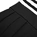 VESSOS Women's Stripes Patchwok A-line Short Sleeve Cocktail Midi Dress Dark  Black Small