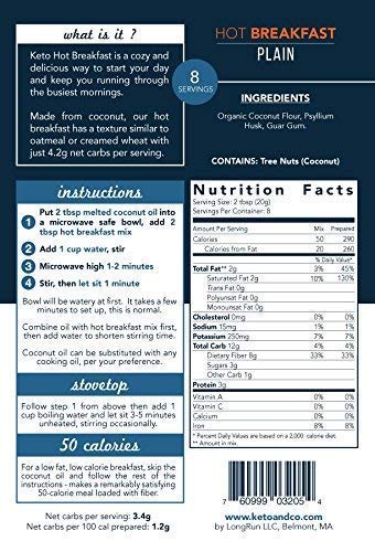 Keto Hot Breakfast (Plain - 8 Servings)