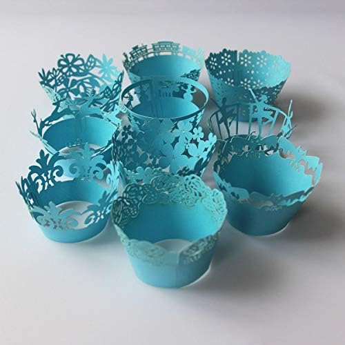 Sophiebella Blue Cupcake-Wrappers for Cupcake-Liners for Holiday, 60 pcs 5 Packs, Random 5 Styles